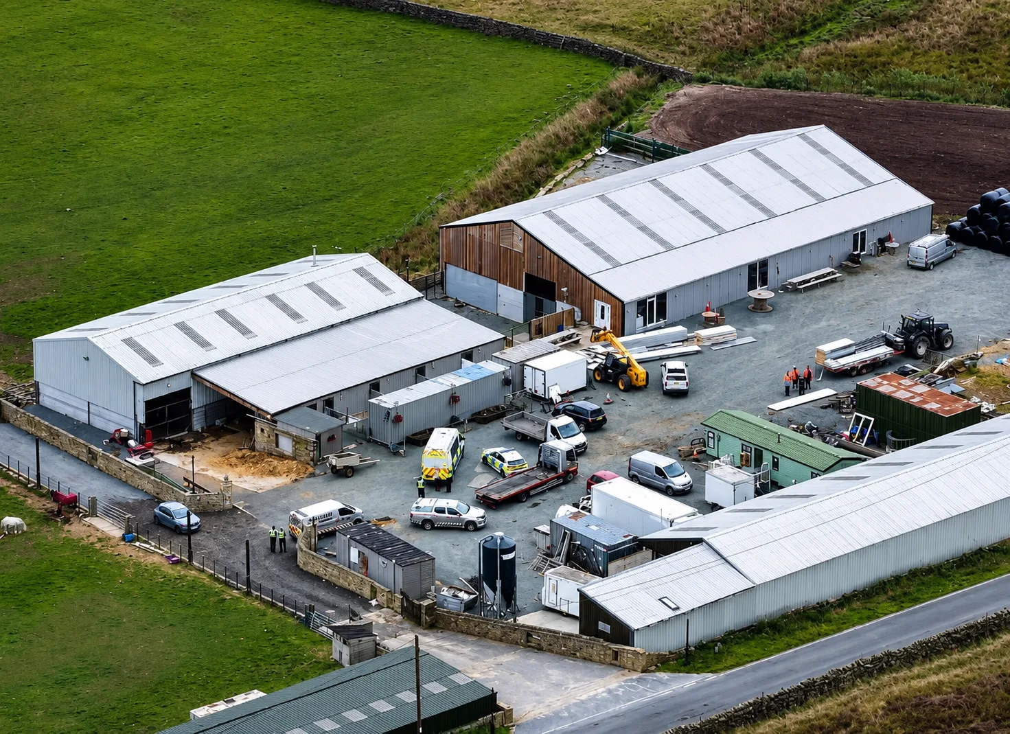 Crime scene at Denholme farm as CID officers descend on commercial site