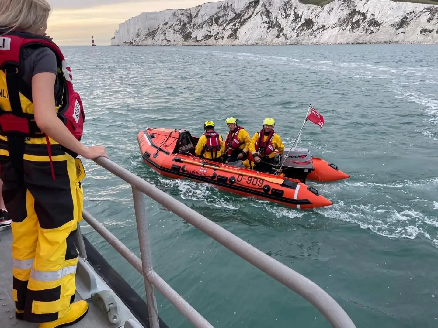 Four people rescued after being cut off by tide near Beachy Head Lighthouse