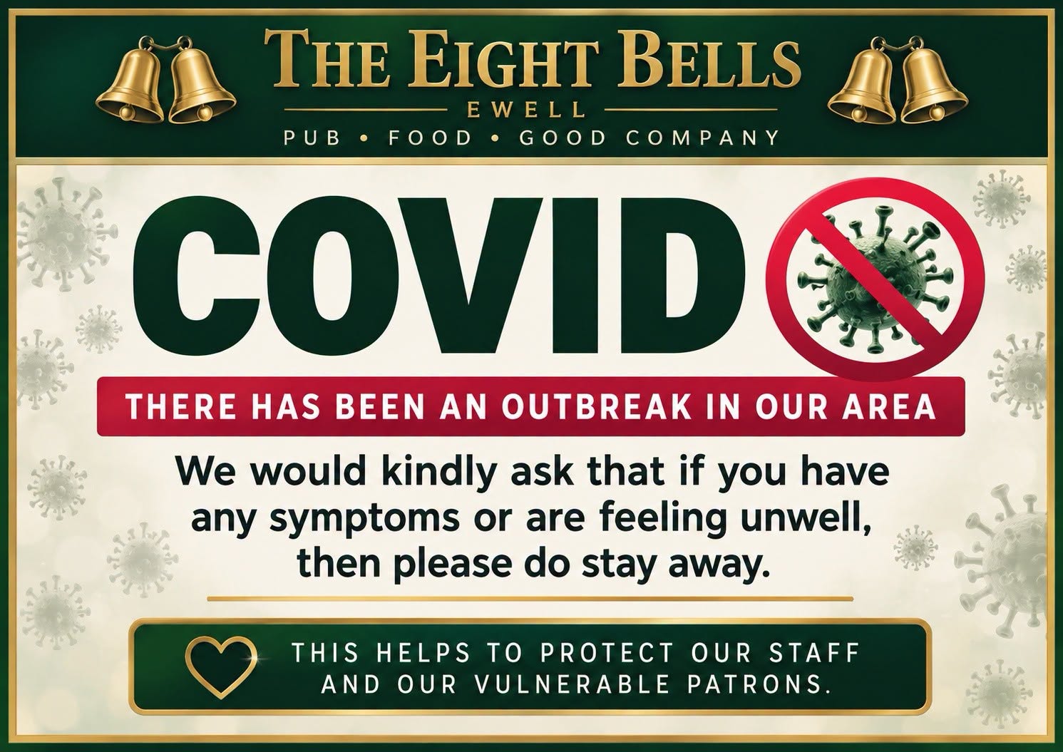 Ewell pub urges customers to stay away if unwell after positive Covid cases reported locally