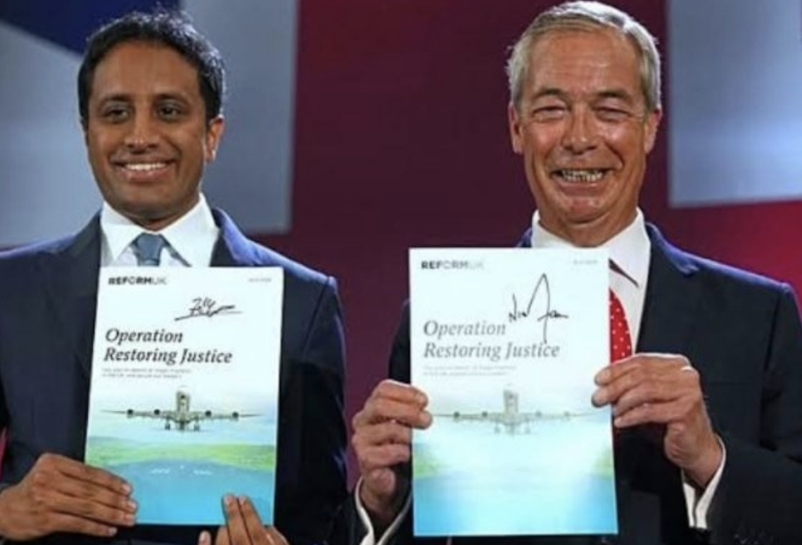 Nigel Farage unveils giant Channel dinghy as Reform UK pledges five-year asylum suspension