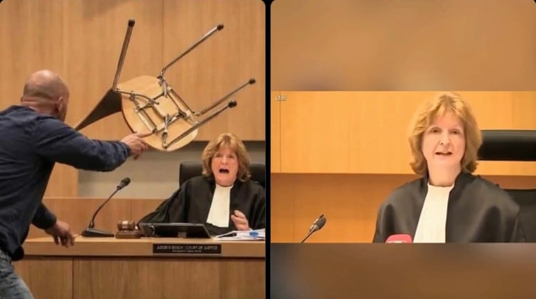 Father threw chair at Dutch judge after driver who killed daughter received community service
