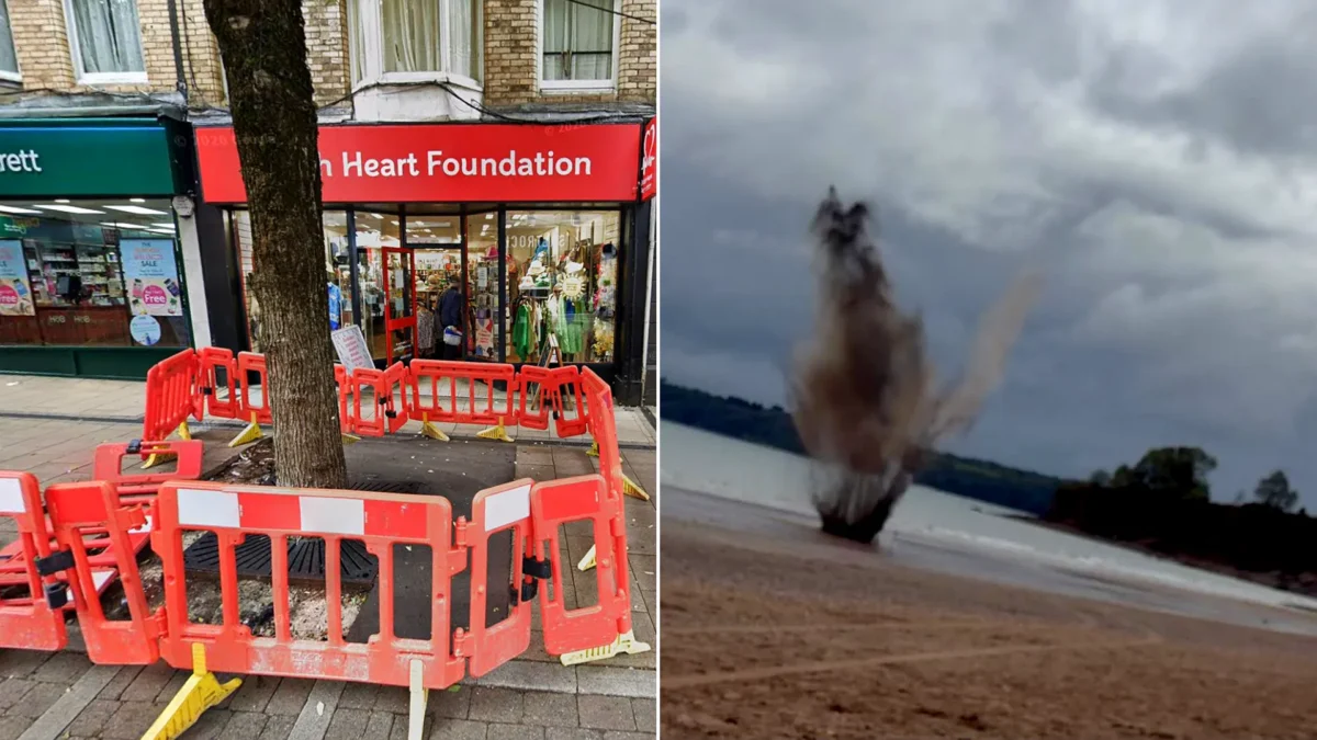 Navy bomb disposal team destroys high-explosive mortar donated to charity shop