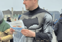 Batman and Robin Nab Illegal Gamblers on Westminster Bridge