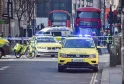 London, UK - April 12 2025. Police and ambulances on the scene of an accident.