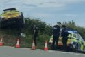Police Car Ends Up on Hedge After Bizarre Crash in South Devon