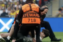Three people arrested following a pitch invasion during the Champions League Final at Wembley on Saturday evening have been charged
