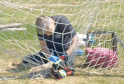 WRAS Rescues Fox Cub Trapped in Football Netting in Beckley
