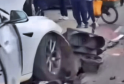 Tesla Ploughs into Group of Pedestrians with Seven Injured Outside Sainsbury’s in East London
